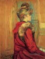 in einem Pelz Mademoiselle jeanne fontaine 1891 Toulouse Lautrec Henri de Mädchen